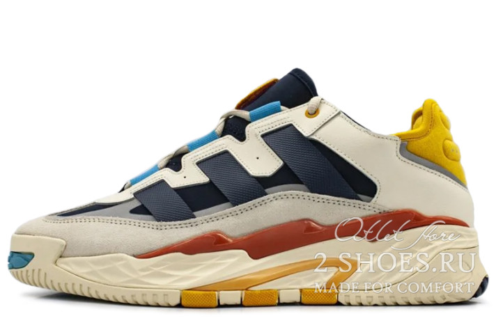 Кроссовки Adidas Niteball Cream White Collegiate Navy FV4842 белые, синие