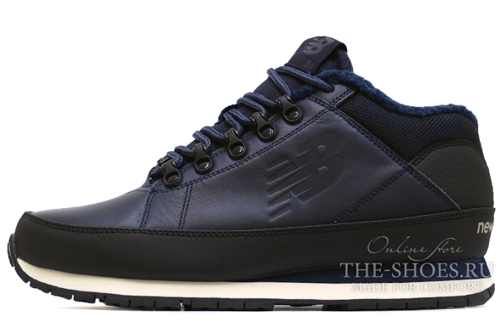 Ботинки New Balance H754LFND Fur Leather Deep Blue  синие, кожаные