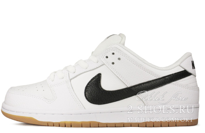 Кроссовки Nike Dunk SB Low Orange Label White CZ2249-100 белые, кожаные