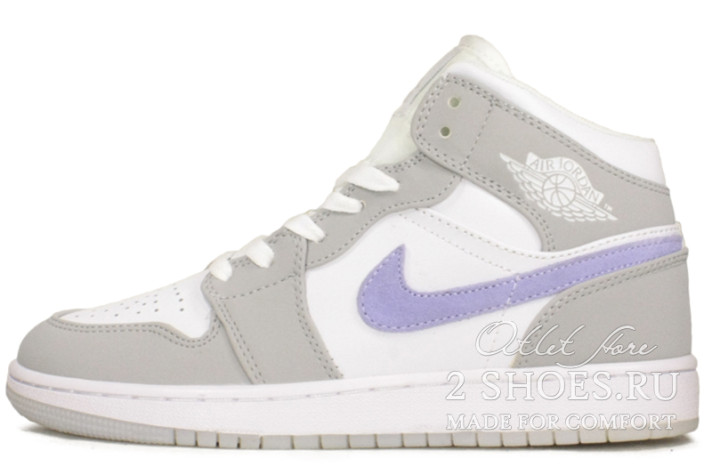 Кроссовки Nike Air Jordan 1 Mid Winter Wolf Grey Aluminum  серые