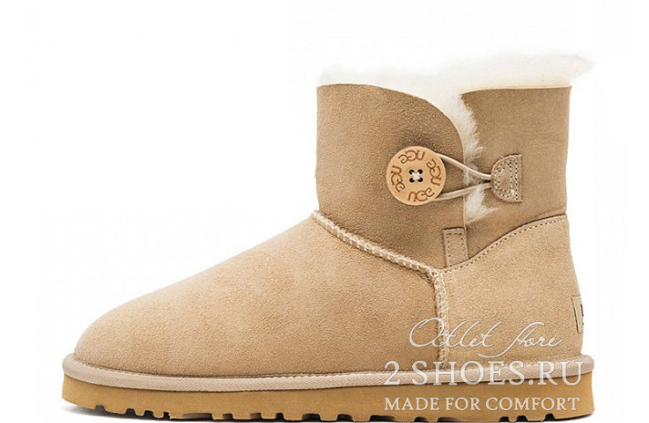Ugg Australia Mini Bailey Button Sand  бежевые
